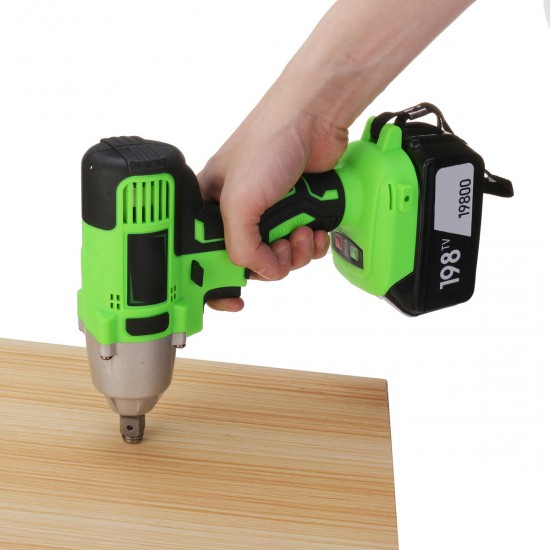 198VF 19800mAh Electric Cordless Impact Wrench LED Lighting Screwdriver Drill Torque Repair Tool