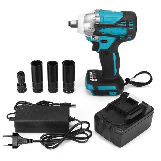 2 in1 18V 800N.m. Li-Ion Brushless Cordless Electric 1/2inch Wrench 1/4inch Screwdriver Drill