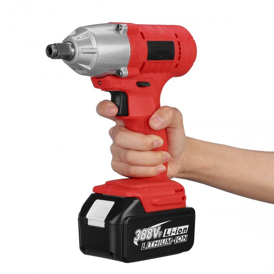 588N.m 388VF Electric Impact Wrench Driver Rechargeable 1/2inch Square Power Tools w/ None/1/2 Battery Also For Makita 18V Battery