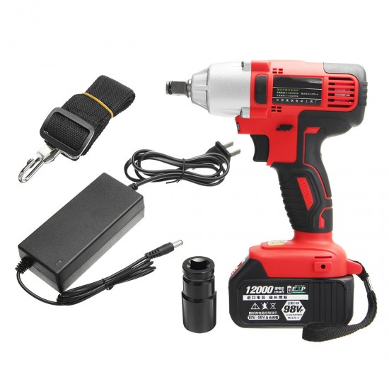 Electric Wrench 98V Lithium-Ion Cordless Impact Wrench Brushless Motor Power Wrench Tools