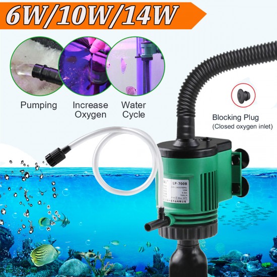 3 In 1 Multi-functions Aquarium Fish Tank Water Pump Increase Oxygen Water Cycle