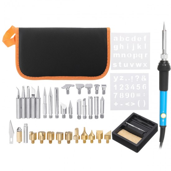 37Pcs 60W Electric Soldering Iron Tools Kit Welding Desoldering Pump Tool Set