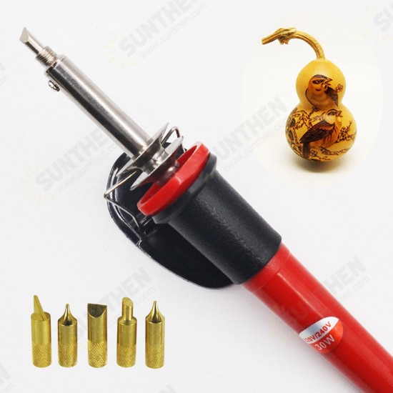 7Pcs 220V 30W Adjustable Electric Temperature Welding Solder Iron Tool Kit