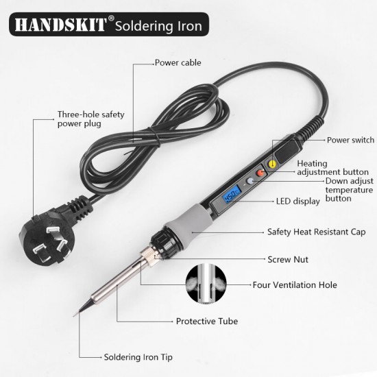 Digital Soldering Iron kit Electric Soldering Iron Desoldering Pump Soldering Tools with On-Offf Switch