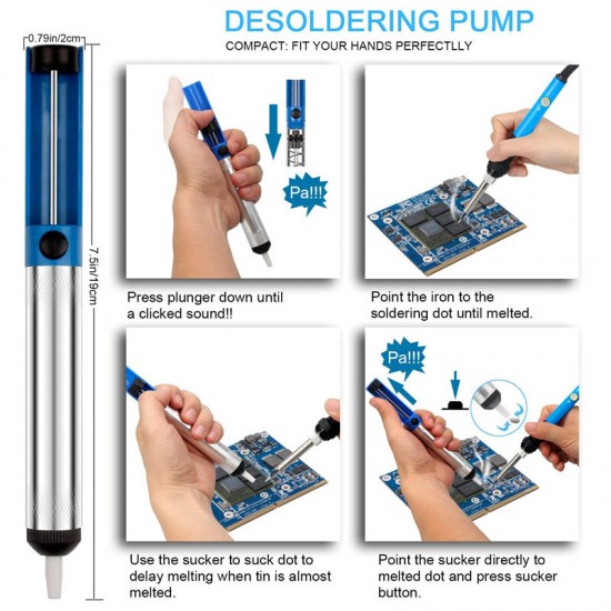 Digital Soldering Iron kit Electric Soldering Iron Desoldering Pump Soldering Tools with On-Offf Switch