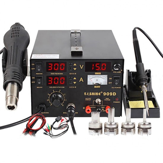 909D Hot Air Heater Desoldering Station Power Multi-Function 3 in 1 Constant Temperature Soldering Iron Soldering Station