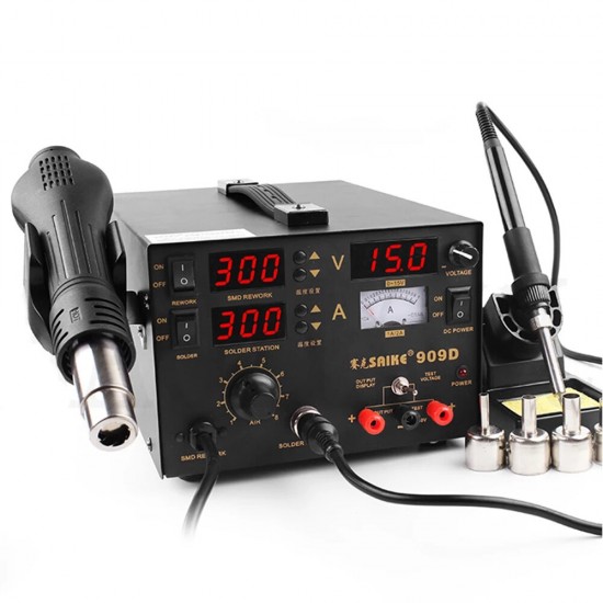 909D Hot Air Heater Desoldering Station Power Multi-Function 3 in 1 Constant Temperature Soldering Iron Soldering Station