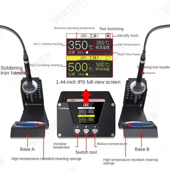 i2C 240W T12Plus Intelligent Double Soldering Station for Welding Stand Electric iron Maintenance PCB Short Circuit Repair Tool