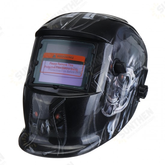 Adjustable Darkening Welding Welder Helmet Grinding Solar Powered Face Skull Mask