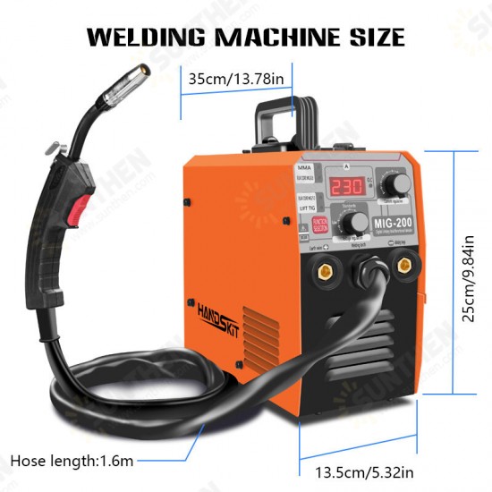 MIG-200 Electric Welding Machine 220V EU MIG Welding Machine MIG MMA LIFT TIG 3 in 1 Gasless Welding Flux Welding