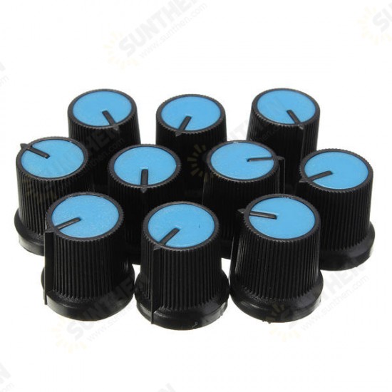 10Pcs Plastic For Rotary Taper Potentiometer Hole 6mm Knob