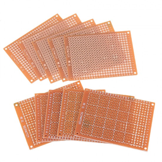 10pcs Universal PCB Board 5x7cm 2.54mm Hole Pitch DIY Prototype Paper Printed Circuit Board Panel Single Sided Board