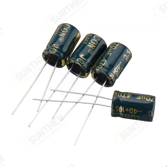 150Pcs 25V 470UF 8 x12MM High Frequency Low ESR Radial Electrolytic Capacitor