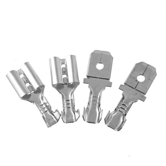 200Pcs 2.8mm/4.8mm/6.3mm Silver Terminals