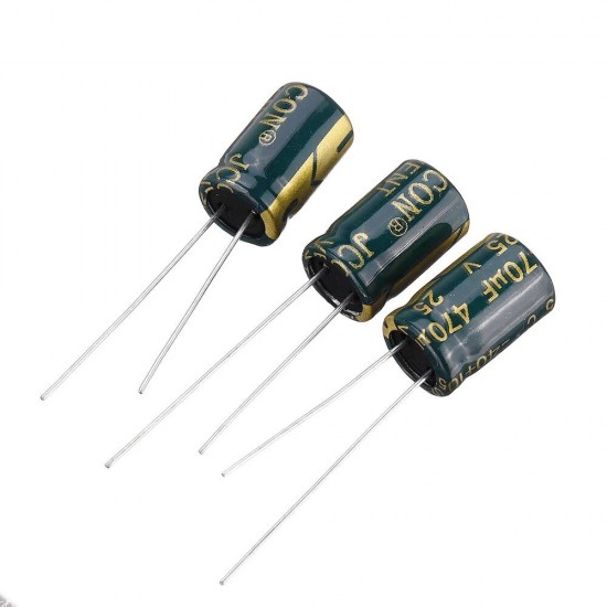 250Pcs 25V 470UF 8 x12MM High Frequency Low ESR Radial Electrolytic Capacitor