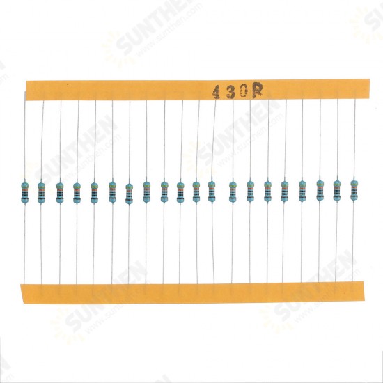 2600pcs 130 Values 1/4W 0.25W 1% Metal Film Resistors Assorted Pack Kit Set Lot Resistors Assortment Kits Fixed Resistor