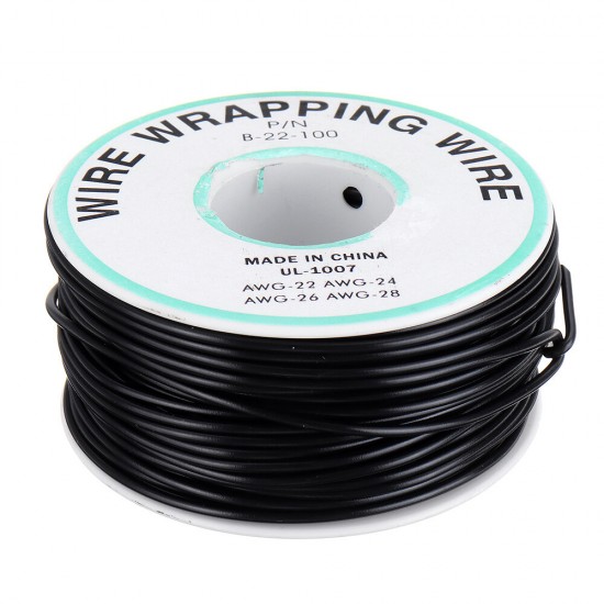 30M 22AWG Black/Red UL 1007 Cable Line PCB Wire Tinned Copper Solid Wires OK Line Electrical Wire DIY