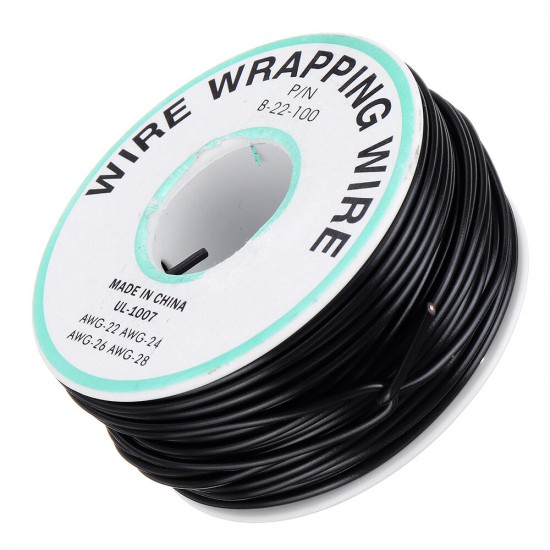 30M 22AWG Black/Red UL 1007 Cable Line PCB Wire Tinned Copper Solid Wires OK Line Electrical Wire DIY