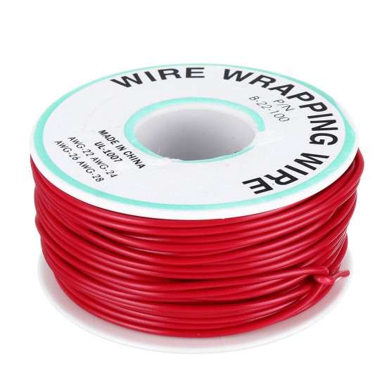 30M 22AWG Black/Red UL 1007 Cable Line PCB Wire Tinned Copper Solid Wires OK Line Electrical Wire DIY