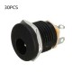 30PCS DC-022 5.5-2.1mm Round Hole Screw Nut DC Power Socket ROHS Internal Diameter 5.5mm