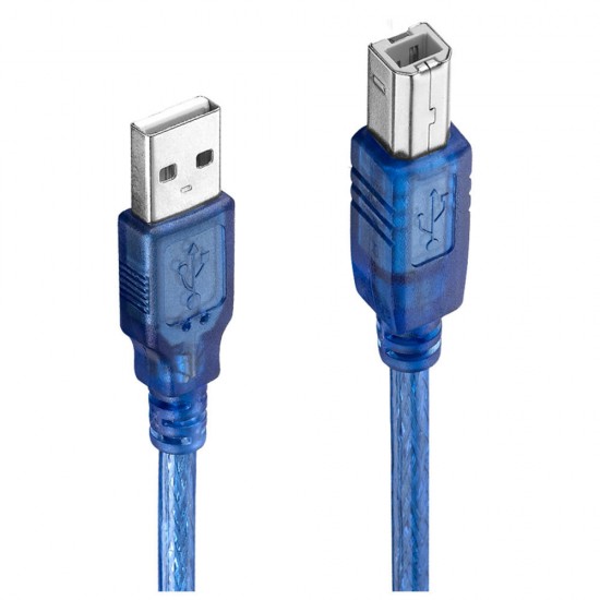 30pcs 30CM Blue USB 2.0 Type A Male to Type B Male Power Data Transmission Cable For UNO R3 MEGA 2560