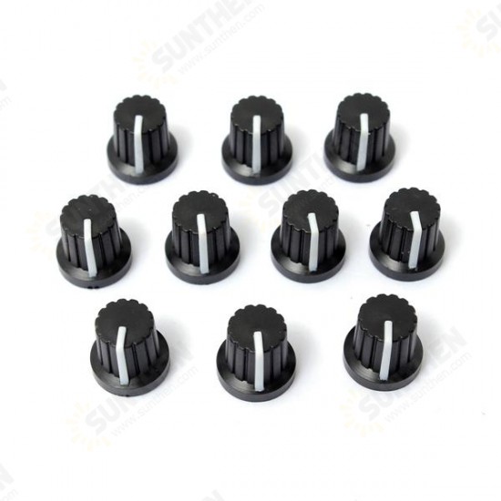 30pcs 6mm Shaft Hole Dia Plastic Threaded knurled Potentiometer Button Cap