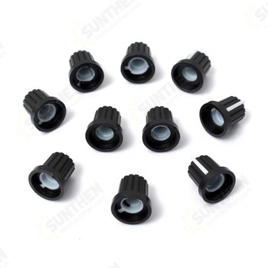 30pcs 6mm Shaft Hole Dia Plastic Threaded knurled Potentiometer Button Cap