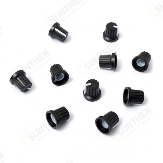 30pcs 6mm Shaft Hole Dia Plastic Threaded knurled Potentiometer Button Cap