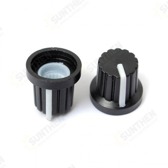 30pcs 6mm Shaft Hole Dia Plastic Threaded knurled Potentiometer Button Cap