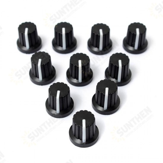 30pcs 6mm Shaft Hole Dia Plastic Threaded knurled Potentiometer Button Cap