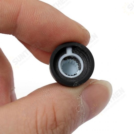 30pcs 6mm Shaft Hole Dia Plastic Threaded knurled Potentiometer Button Cap