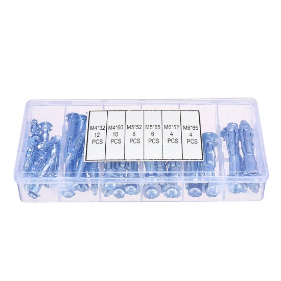 42Pcs M4*32-M6*65 Expansion Bolt Gypsum Board Expansion Screw Combination Kit