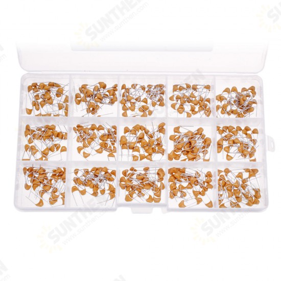 450pcs 15 Value Monolithic Capacitor Set 50v Multi-layer Assortment Box 10pf To 100nf Electronic Components Capacitor Kit