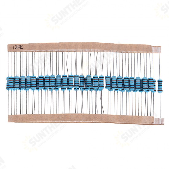 50pcs 1W 120KR Metal Film Resistor 1% 120K ohm Resistance