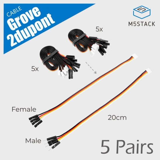 5Pairs Cable Grove2 Dupont HY2.0-4P to 2.54 male/female Dupont Line Conversion Cable