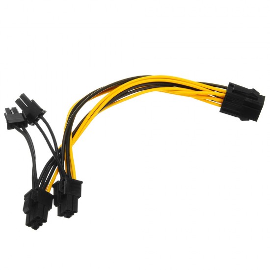 5Pcs PCI-E 6-pin To 2x 6+2-pin Power Splitter Cable PCIE PCI Express