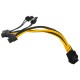 5Pcs PCI-E 6-pin To 2x 6+2-pin Power Splitter Cable PCIE PCI Express