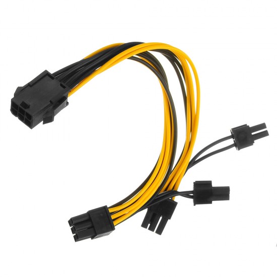 5Pcs PCI-E 6-pin To 2x 6+2-pin Power Splitter Cable PCIE PCI Express