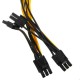 5Pcs PCI-E 6-pin To 2x 6+2-pin Power Splitter Cable PCIE PCI Express