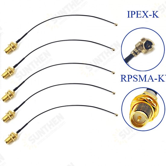 5Pcs SMA Connector Cable Female to uFL/u.FL/IPX/IPEX UFL to SMA Female RG1.13 Antenna RF1.13 Cable Assembly RP-SMA-K