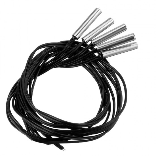 5pcs 10KOhm 1% 3435 0.5M NTC Thermistor Accuracy Temperature Sensor Cable Cylinder Probe High Sensitivity Temperature Sensor Wire