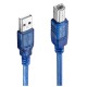 5pcs 30CM Blue USB 2.0 Type A Male to Type B Male Power Data Transmission Cable For UNO R3 MEGA 2560