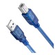 5pcs 30CM Blue USB 2.0 Type A Male to Type B Male Power Data Transmission Cable For UNO R3 MEGA 2560