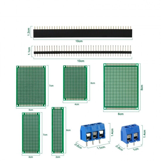 85PCS Double Panel Pin Header Connector Kit Breadboard+40p Single Row Pin+40P Single Row Female Head+2P PCB Connector +3P PCB Connector