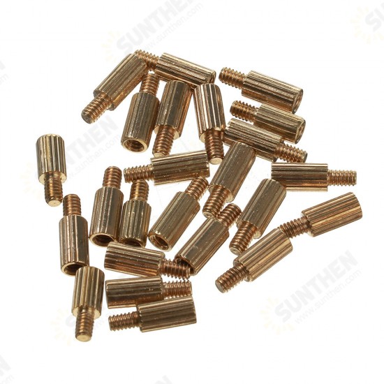 260Pcs M2 PCB Threaded Brass Male Female Standoff Spacer Board Hex Screws Nut Assortment Box Kit Set with Plastic Box Hollow