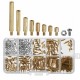 260Pcs M2 PCB Threaded Brass Male Female Standoff Spacer Board Hex Screws Nut Assortment Box Kit Set with Plastic Box Hollow