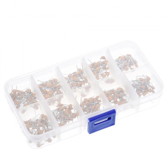 300pcs 10Value 50V 10PF 20PF 30PF 47PF 56PF 68PF 100PF 1NF 10NF 100NF Multilayer Ceramic Capacitor Assortment Kit