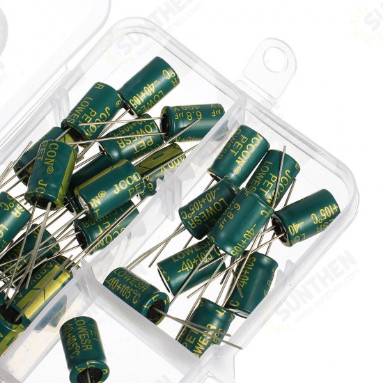 50PCS 400V 6.8uf High Frequency Low Resistance Switching Power Supply Aluminum Electrolytic Capacitor 8mm*12mm with Box 400V 6.8MF