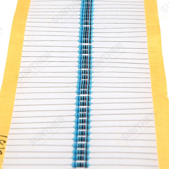 600pcs 30 Kinds Value 1% 1/4W Metal Film Resistor Assorted Kit 20pcs Each Value