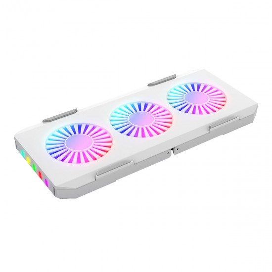 Laptop Radiator Portable Storage Three Core Fan Cooling Base RGB Light Emitting Computer Bracket